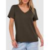 image:imageANRABESS Womens Short Sleeve Tops Casual V Neck Wrinkle  Free Basic T Shirts Summer Cute Tee 2026 Spring Fashion ClothesDrak Brown
