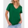 image:imageANRABESS Womens Short Sleeve Tops Casual V Neck Wrinkle  Free Basic T Shirts Summer Cute Tee 2026 Spring Fashion ClothesGreen