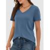 image:imageANRABESS Womens Short Sleeve Tops Casual V Neck Wrinkle  Free Basic T Shirts Summer Cute Tee 2026 Spring Fashion ClothesGrey Blue