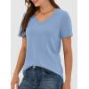 image:imageANRABESS Womens Short Sleeve Tops Casual V Neck Wrinkle  Free Basic T Shirts Summer Cute Tee 2026 Spring Fashion ClothesLight Blue
