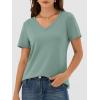 image:imageANRABESS Womens Short Sleeve Tops Casual V Neck Wrinkle  Free Basic T Shirts Summer Cute Tee 2026 Spring Fashion ClothesLight Green