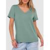 image:imageANRABESS Womens Short Sleeve Tops Casual V Neck Wrinkle  Free Basic T Shirts Summer Cute Tee 2026 Spring Fashion ClothesLight Green