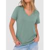image:imageANRABESS Womens Short Sleeve Tops Casual V Neck Wrinkle  Free Basic T Shirts Summer Cute Tee 2026 Spring Fashion ClothesLight Green