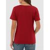 image:imageANRABESS Womens Short Sleeve Tops Casual V Neck Wrinkle  Free Basic T Shirts Summer Cute Tee 2026 Spring Fashion ClothesRed