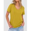 image:imageANRABESS Womens Short Sleeve Tops Casual V Neck Wrinkle  Free Basic T Shirts Summer Cute Tee 2026 Spring Fashion ClothesYellow