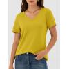 image:imageANRABESS Womens Short Sleeve Tops Casual V Neck Wrinkle  Free Basic T Shirts Summer Cute Tee 2026 Spring Fashion ClothesYellow