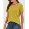 image:imageANRABESS Womens Short Sleeve Tops Casual V Neck Wrinkle  Free Basic T Shirts Summer Cute Tee 2026 Spring Fashion ClothesYellow