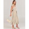 image:imageANRABESS Womens Square Neck Ruffle Split Midi Elegant Formal Wedding Guest Cocktail Bridesmaid Graduation Party DressesApricot