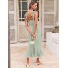 image:imageANRABESS Womens Square Neck Ruffle Split Midi Elegant Formal Wedding Guest Cocktail Bridesmaid Graduation Party DressesCyan