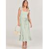 image:imageANRABESS Womens Square Neck Ruffle Split Midi Elegant Formal Wedding Guest Cocktail Bridesmaid Graduation Party DressesCyan