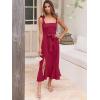 image:imageANRABESS Womens Square Neck Ruffle Split Midi Elegant Formal Wedding Guest Cocktail Bridesmaid Graduation Party DressesDark Red