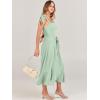 image:imageANRABESS Womens Square Neck Ruffle Split Midi Elegant Formal Wedding Guest Cocktail Bridesmaid Graduation Party DressesLight Green