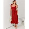 image:imageANRABESS Womens Square Neck Ruffle Split Midi Elegant Formal Wedding Guest Cocktail Bridesmaid Graduation Party DressesRed