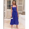image:imageANRABESS Womens Square Neck Ruffle Split Midi Elegant Formal Wedding Guest Cocktail Bridesmaid Graduation Party DressesRoyal Blue