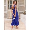 image:imageANRABESS Womens Square Neck Ruffle Split Midi Elegant Formal Wedding Guest Cocktail Bridesmaid Graduation Party DressesRoyal Blue