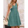 image:imageANRABESS Womens Summer Beach Vacation Dresses V Neck Sleeveless Casual Button Down A Line Swing Mini Sundresses with PocketsGrass Green