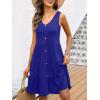 image:imageANRABESS Womens Summer Beach Vacation Dresses V Neck Sleeveless Casual Button Down A Line Swing Mini Sundresses with PocketsRoyal Blue