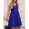 image:imageANRABESS Womens Summer Beach Vacation Dresses V Neck Sleeveless Casual Button Down A Line Swing Mini Sundresses with PocketsRoyal Blue