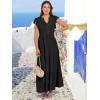 image:imageANRABESS Womens Summer Casual Maxi Dress V Neck Ruffle Sleeve Long Dresses Fashion Flowy Tiered Boho Beach Vacation SundressBlack
