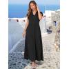 image:imageANRABESS Womens Summer Casual Maxi Dress V Neck Ruffle Sleeve Long Dresses Fashion Flowy Tiered Boho Beach Vacation SundressBlack