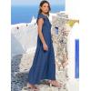 image:imageANRABESS Womens Summer Casual Maxi Dress V Neck Ruffle Sleeve Long Dresses Fashion Flowy Tiered Boho Beach Vacation SundressBlue
