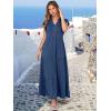 image:imageANRABESS Womens Summer Casual Maxi Dress V Neck Ruffle Sleeve Long Dresses Fashion Flowy Tiered Boho Beach Vacation SundressBlue
