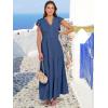 image:imageANRABESS Womens Summer Casual Maxi Dress V Neck Ruffle Sleeve Long Dresses Fashion Flowy Tiered Boho Beach Vacation SundressBlue