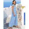 image:imageANRABESS Womens Summer Casual Maxi Dress V Neck Ruffle Sleeve Long Dresses Fashion Flowy Tiered Boho Beach Vacation SundressBlue Floral