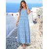 image:imageANRABESS Womens Summer Casual Maxi Dress V Neck Ruffle Sleeve Long Dresses Fashion Flowy Tiered Boho Beach Vacation SundressBlue Floral