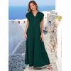 image:imageANRABESS Womens Summer Casual Maxi Dress V Neck Ruffle Sleeve Long Dresses Fashion Flowy Tiered Boho Beach Vacation SundressDeep Green
