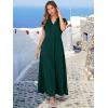 image:imageANRABESS Womens Summer Casual Maxi Dress V Neck Ruffle Sleeve Long Dresses Fashion Flowy Tiered Boho Beach Vacation SundressDeep Green