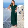image:imageANRABESS Womens Summer Casual Maxi Dress V Neck Ruffle Sleeve Long Dresses Fashion Flowy Tiered Boho Beach Vacation SundressDeep Green