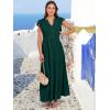 image:imageANRABESS Womens Summer Casual Maxi Dress V Neck Ruffle Sleeve Long Dresses Fashion Flowy Tiered Boho Beach Vacation SundressDeep Green