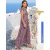 image:imageANRABESS Womens Summer Casual Maxi Dress V Neck Ruffle Sleeve Long Dresses Fashion Flowy Tiered Boho Beach Vacation SundressFloral Black Pink