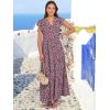 image:imageANRABESS Womens Summer Casual Maxi Dress V Neck Ruffle Sleeve Long Dresses Fashion Flowy Tiered Boho Beach Vacation SundressFloral Black Pink