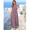 image:imageANRABESS Womens Summer Casual Maxi Dress V Neck Ruffle Sleeve Long Dresses Fashion Flowy Tiered Boho Beach Vacation SundressFloral Black Pink