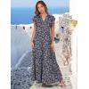 image:imageANRABESS Womens Summer Casual Maxi Dress V Neck Ruffle Sleeve Long Dresses Fashion Flowy Tiered Boho Beach Vacation SundressFloral Black Purple