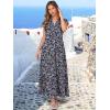 image:imageANRABESS Womens Summer Casual Maxi Dress V Neck Ruffle Sleeve Long Dresses Fashion Flowy Tiered Boho Beach Vacation SundressFloral Black Purple