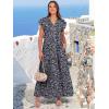 image:imageANRABESS Womens Summer Casual Maxi Dress V Neck Ruffle Sleeve Long Dresses Fashion Flowy Tiered Boho Beach Vacation SundressFloral Black Purple