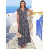 image:imageANRABESS Womens Summer Casual Maxi Dress V Neck Ruffle Sleeve Long Dresses Fashion Flowy Tiered Boho Beach Vacation SundressFloral Black Purple