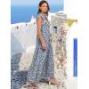 image:imageANRABESS Womens Summer Casual Maxi Dress V Neck Ruffle Sleeve Long Dresses Fashion Flowy Tiered Boho Beach Vacation SundressFloral Blue Yellow