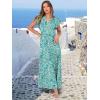 image:imageANRABESS Womens Summer Casual Maxi Dress V Neck Ruffle Sleeve Long Dresses Fashion Flowy Tiered Boho Beach Vacation SundressFloral Green