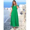image:imageANRABESS Womens Summer Casual Maxi Dress V Neck Ruffle Sleeve Long Dresses Fashion Flowy Tiered Boho Beach Vacation SundressForest