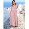 image:imageANRABESS Womens Summer Casual Maxi Dress V Neck Ruffle Sleeve Long Dresses Fashion Flowy Tiered Boho Beach Vacation SundressPink Floral