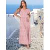 image:imageANRABESS Womens Summer Casual Maxi Dress V Neck Ruffle Sleeve Long Dresses Fashion Flowy Tiered Boho Beach Vacation SundressPink Floral