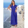 image:imageANRABESS Womens Summer Casual Maxi Dress V Neck Ruffle Sleeve Long Dresses Fashion Flowy Tiered Boho Beach Vacation SundressRoyal Blue