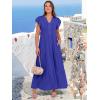 image:imageANRABESS Womens Summer Casual Maxi Dress V Neck Ruffle Sleeve Long Dresses Fashion Flowy Tiered Boho Beach Vacation SundressRoyal Blue