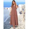image:imageANRABESS Womens Summer Casual Maxi Dress V Neck Ruffle Sleeve Long Dresses Fashion Flowy Tiered Boho Beach Vacation SundressRust Red White Dot