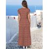 image:imageANRABESS Womens Summer Casual Maxi Dress V Neck Ruffle Sleeve Long Dresses Fashion Flowy Tiered Boho Beach Vacation SundressRust Red White Dot