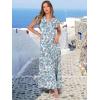 image:imageANRABESS Womens Summer Casual Maxi Dress V Neck Ruffle Sleeve Long Dresses Fashion Flowy Tiered Boho Beach Vacation SundressWhite Blue Floral